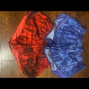 2 Lululemon Hotty Hot Shorts Game Day size 10